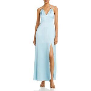 NWT •	AQUA •	SATIN BOW BACK EVENING DRESS - sz 12
